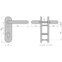 BASI Kurzschild-Drücker-Garnitur Edelstahl weiß ZB 3800