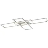 Selltec LED Deckenleuchte silberfarbig flach dimmbar Fernbedienung