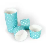 Frau Wundervoll Frau WunderVoll® 25 Muffin Backformen türkis Mint, weiße Sterne, Durchmesser 6,1 cm/Muffins Muffinbackform Muffinform Form Backförmchen Cupcake Formen Förmchen Papier Cupcakeformen