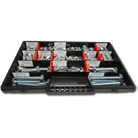 Schraubenbox24 400 tlg Sechskantschrauben Sortiment mit Muttern Unterlegscheiben Federringen M8 // 12mm-70mm Schrauben Set