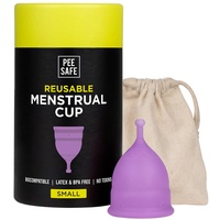 PEESAFE Menstruationstasse für Frauen | auslaufsicher | Schluss mit Geruch oder Ausschlag | aus sterilem medizinischem Silikon | wiederverwendbar | XS in Farbe Lila