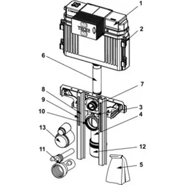 TECE TECEprofil WC-Anschlusseinheit mit Uni-Spülkasten, zum Einbau in TECEprofil Tragwerk, 9041306