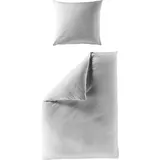 BIERBAUM Elegant uni Silber 135 x 200 cm + 80 x 80 cm