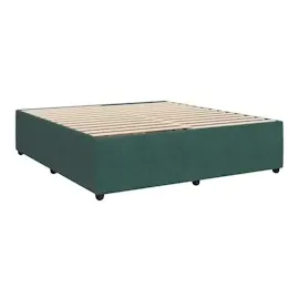 vidaXL Boxspringbett mit Matratze Dunkelgrün 180x200 cm Samt