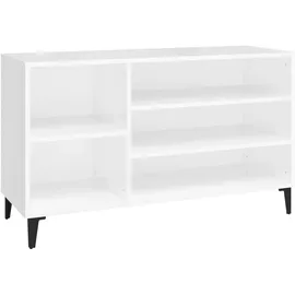 vidaXL Schuhregal 102 x 36 x 60 cm hochglänzend weiß / weiß