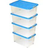 BigDean Eurobox mit Deckel und Rollen 60 x 40 x 33 cm 4-tlg. silber