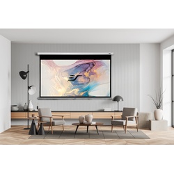 Manual projection screens for beamer by elite screens-Elite Screens, Beamer Leinwand, Projektionsleinwand, Heimkino Weiß / 1:1 / 136" (244x244)
