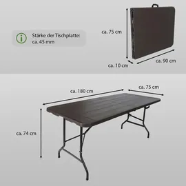Trutzholm Buffettisch Klapptisch 180 x 75 x 74 cm grau