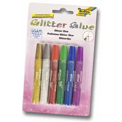 Folia 570, Glitzerkleber, Mehrfarben, 6 Farben, Junge/Mädchen