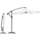 Sekey Ampelschirm 300 cm Sonnenschirm mit Kurbel Gartenschirm Kurbelschirm mit Kurbelvorrichtung UV50+ Sonnenschutz Robust und Stabil für den Garten Creme