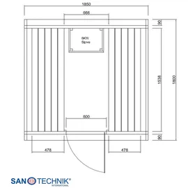 SANOTECHNIK Tromsö L inkl. 6 kW Ofen + int. Steuerung
