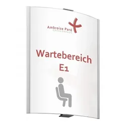 FRANKFURT Wandschild DIN A4 hoch | 297 x 230 mm | Aluminium silber | entspiegelte Abdeckung | Leitsystem | Türschild Büro | Büroschild