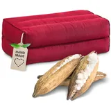 livasia Stützkissen Yogakissen (Basic) vegan und handgefertigt, 17x34x12cm, Kapok rot