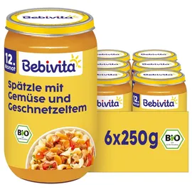 Bebivita Gemüse-Spätzle-Pfanne im Stil von Geschnetzeltem 6 x 250 g