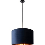 Paco Home Pendelleuchte »Hugo uni Color«, Wohnzimmer Lampenschirm aus Velour Unifarben Deko E27 Kabel 1,5m schwarz