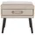 Beliani Nachtschrank Eurostar 50 x 35 x 46 cm Beige/Schwarz