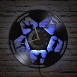 Smotly Vinyl Wanduhr, Fußball Design Wanduhr, mit LED Nachtlicht, Fußball Dekoration Wand Wanduhr Geschenk