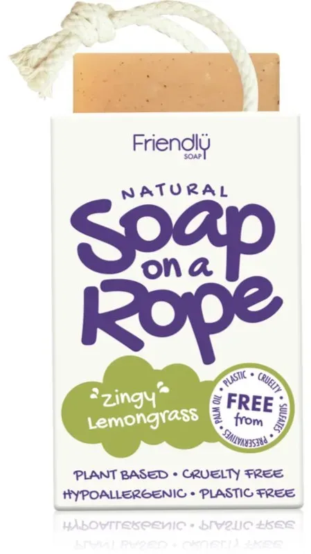 Friendly Soap Soap on a Rope Lemongrass Naturseife mit Band 95 g