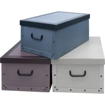 Spetebo Aufbewahrungsbox 51 x 37 cm 3-tlg. creme, blau, bordeaux