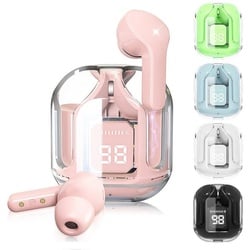 7Magic In Ear Ohrhörer wireless Kopfhörer (Touch Control, IPX7 Wasserdicht, 25 Std Spielzeit, Deep Bass Stereo, Bluetooth 5.3 + EDR, Bluetooth Kopfhörer Sport Kopfhörer für iPhone/Huawei/Samsung) rosa