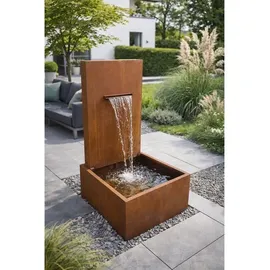 Estexo Springbrunnen Wasserfall Wasserlauf Zierbrunnen Rost 77x66x128 cm