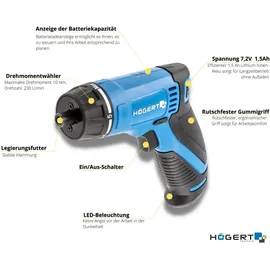 Högert Akkuschrauber 7,2V inkl. 1 x 1,5 Ah + Koffer