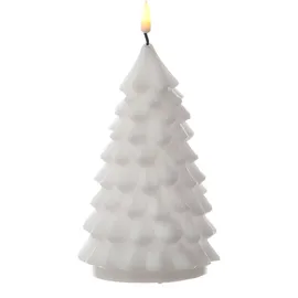 Deluxe Homeart LED Kerze Tannenbaum 16 cm weiß