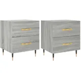 vidaXL Nachttische 2 Stk. Grau Sonoma 40x35x47,5 cm Holzwerkstoff