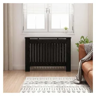 vidaXL Heizkörperabdeckung Schwarz Eichen-Optik 112 x 19 x 81,5 cm