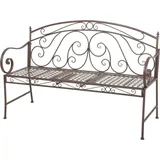 Gartenbank Schmiedeseisen ausklapp Tisch Bank Metall Metallbank Parkbank Garten farbe braun - Braun