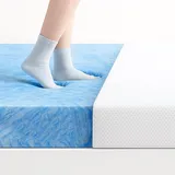 MKS Dream Komfort Memory Foam Topper 200x200, 5cm Gelschaum Topper für Matratzen, ergonomischer Matratzentopper H4 mit kühlendem Gel-Effekt, atmungsaktivem Bezug und hoher Druckentlastung