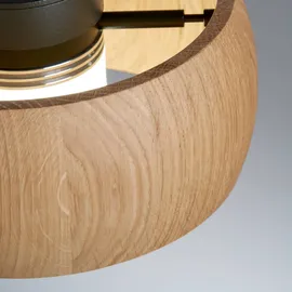 Fischer & Honsel Pendelleuchte Shine-Wood, sandschwarz Holz Eiche geölt (61093)