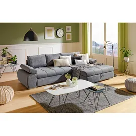 CARRYHOME Ecksofa, Grau, Uni, 4-Sitzer, Füllung: Schaumstoff, Ottomane rechts, L-Form, 294x173 cm, Stoffauswahl, seitenverkehrt erhältlich, Schlafen auf Sitzhöhe, Rücken echt, Wohnzimmer, Sofas - Couches, Wohnlandschaften, Ecksofas