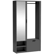 ax living Garderobenschrank Milanoir 100 x 189,4 x 33 cm Grau/Kiefer