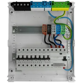 Doktorvolt Sicherungskasten Aufputz 2-reihig 24 Module 8xMCB 1xRCCB VDE verdrahtet mit Sicherungen 370x305x96,5mm Hager Hohlwand Verteiler Abzweigklemmen Doktorvolt DV-6319-NT