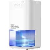 ZMH Luftentfeuchter Elektrischer Entfeuchter 1400 ml Raumentfeuchter Leiser lufttrockner mit Timer und Stimmungsbeleuchtung Weiß