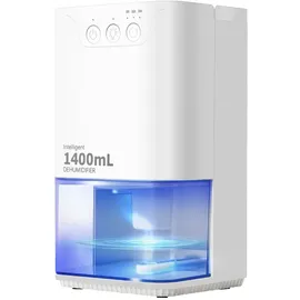 ZMH Luftentfeuchter Elektrischer Entfeuchter 1400 ml Raumentfeuchter Leiser lufttrockner mit Timer und Stimmungsbeleuchtung Weiß
