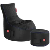 GAMEWAREZ Gaming Sitzsack Bundle Classic - Arctic Hurricane (Schwarz/Blau)