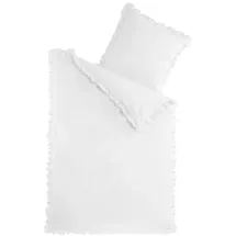 Optidream Renforce-Bettwäsche ROMANTIK, 135 x 200 cm - Weiß - mit Reißverschluss - mit Rüschen