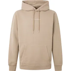 Pepe Jeans Herren Hoodie - DAVID HOODIE, Pullover, Baumwolle, Kapuze, Logo, einfarbig Beige 2XL