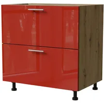 Feldmann-Küchen Schubladenschrank Brerra 80 x 50 x 82 cm Rot