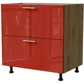 Feldmann-Küchen Schubladenschrank Brerra 80 x 50 x 82 cm Rot