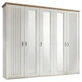 Sconto Drehtürenschrank Toneo 265 x 215 x 60 cm Weiß