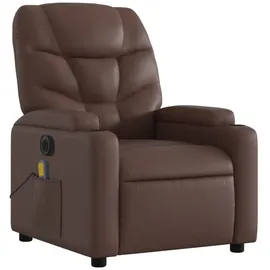 vidaXL Massagesessel Elektrisch Kunstleder 89 x 100 x 0 cm Braun mit Rollen