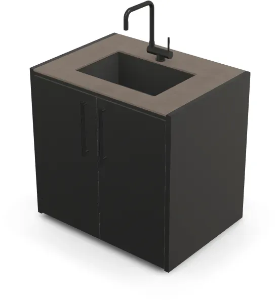 Brabura CT 90 Waschbeckenmodul - Barro / Anthrazit / Matt schwarzer Griff