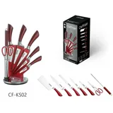 Cheffinger Messer-Set Messer Kochmesser Messerständer Messerset 8-tlg. rot Cheffinger (Messerset bestehend aus 8 Teilen)