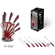 Cheffinger Messer-Set Messer Kochmesser Messerständer Messerset 8-tlg. rot Cheffinger (Messerset bestehend aus 8 Teilen)