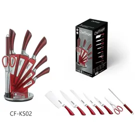 Cheffinger Messer-Set Messer Kochmesser Messerständer Messerset 8-tlg. rot Cheffinger (Messerset bestehend aus 8 Teilen)