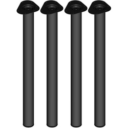 Element System Tischbeine 4er-Set TOSKANA Tischbeine Tischgestell Ø60 schwarz L700mm