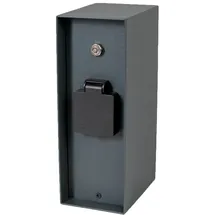 Grafner Grafner® Steckdosensäule anthrazit mit Dämmerungssensor Edelstahl Gartensteckdose Energiesäule AS109